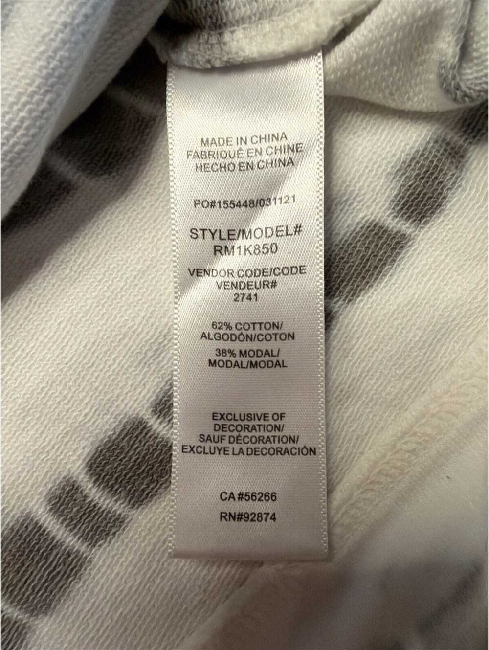 Splendid Collection Long Sleeve Top Size S White Greys-clean-SKU#19 - Picture 7 of 8